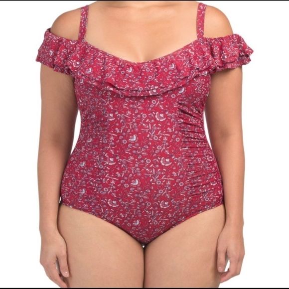 Profile By Gottex Other - PROFILE by Gottex Floral Flutter Sleeve Swimsuit